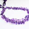 Natural Purple Amethyst smooth Pear Drop Beads Strand Length 4 Inches and Size 5mm to 8mm approx.Pronounced AM-eth-ist, this lovely stone comes in two color variations of Purple and Pink. This gemstones belongs to quartz family. All strands are hand picked. 